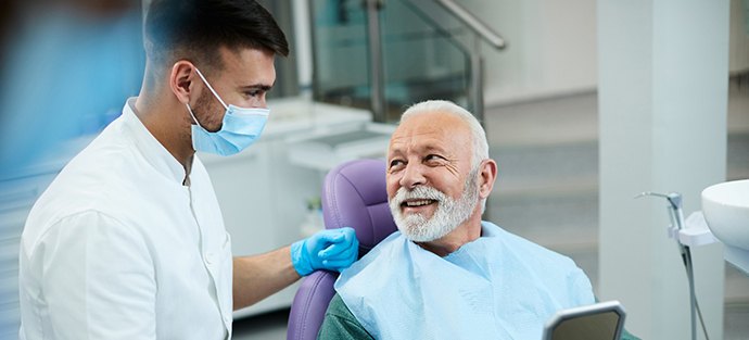 Closeup of patient breaking cigarette