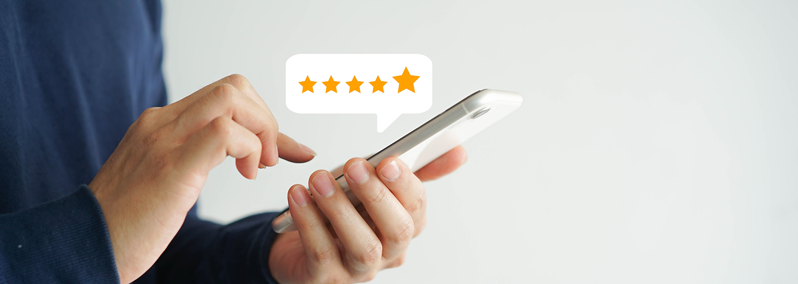 Leaving five star review on a phone